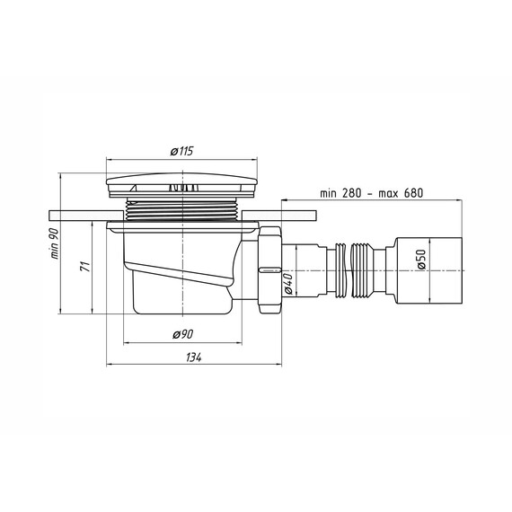 Сифон для душевого поддона Aquatek 90 мм Е325VALAQ, белый хром - фото 3