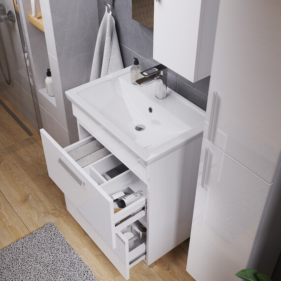 Тумба напольная с раковиной Grossman Нео 60 см 106028, белый - фото 2