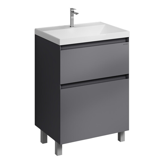 Тумба напольная с раковиной Grossman Меркадо 60 см 106071, графит матовая - фото 2