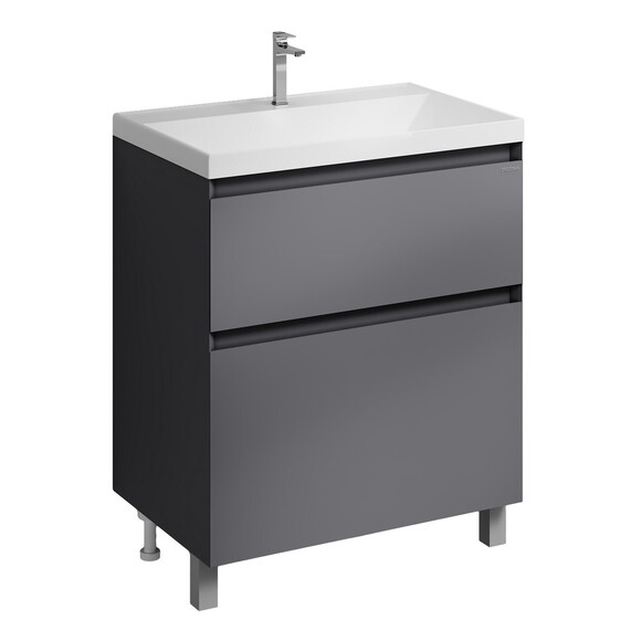 Тумба напольная с раковиной Grossman Меркадо 70 см 107073, графит матовая - фото 2