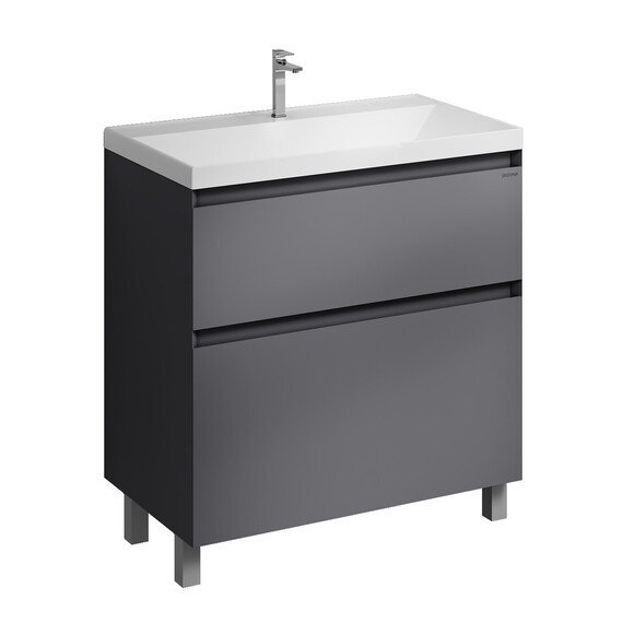 Тумба напольная с раковиной Grossman Меркадо 80 см 108075, графит матовая - фото 2