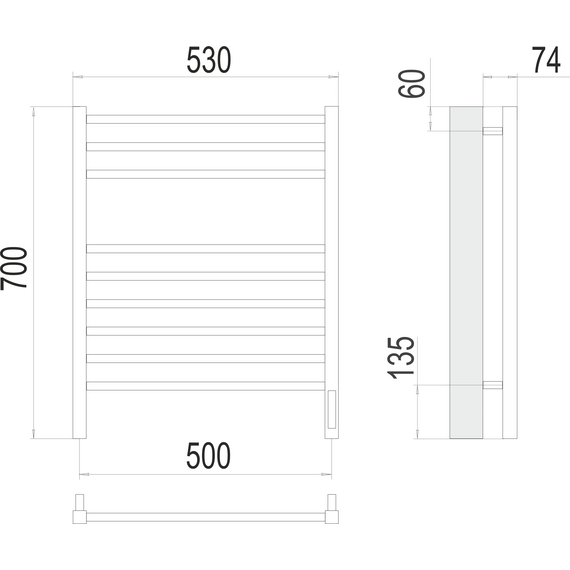 Полотенцесушитель электрический Terminus Сицилия П9 500x700 мм 4670078526311 - фото 3
