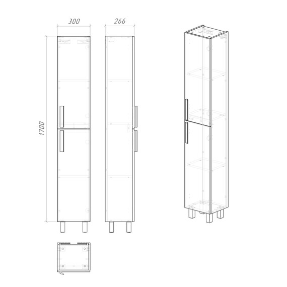 Пенал напольный Grossman Нео 30 см 303042, белый - фото 5
