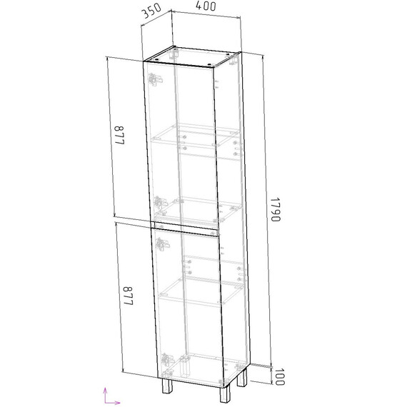 Пенал напольный Grossman Меркадо 40 см 304083, графит матовый - фото 6