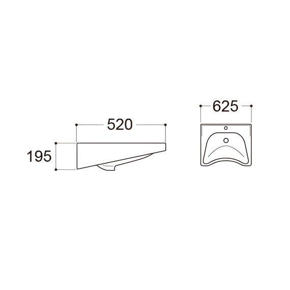 Раковина для людей с ограниченными возможностями Aquatek AQ2211-00, 62см, подвесная - фото 3