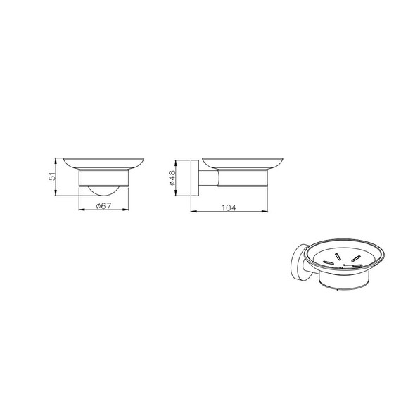 Мыльница Aquatek Вега AQ4003BGM, цвет оружейная сталь - фото 2