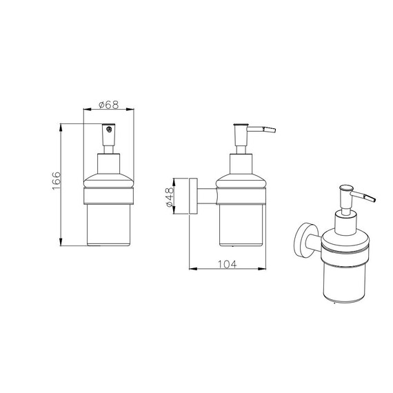 Дозатор для жидкого мыла Aquatek Вега AQ4005BGM, цвет оружейная сталь - фото 2