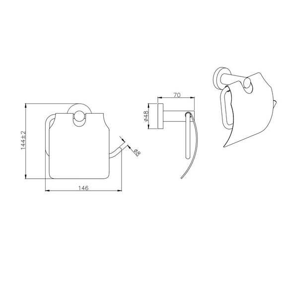 Держатель для туалетной бумаги Aquatek Вега AQ4009BGM, цвет оружейная сталь - фото 2