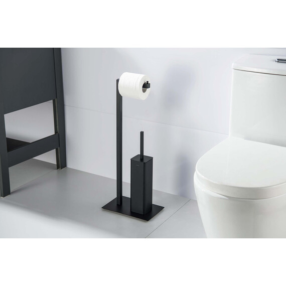 Стойка с держателем и ёршиком Aquatek Либра AQ4331MB, цвет чёрный матовый - фото 2