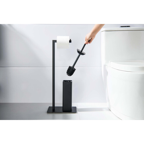 Стойка с держателем и ёршиком Aquatek Либра AQ4331MB, цвет чёрный матовый - фото 4