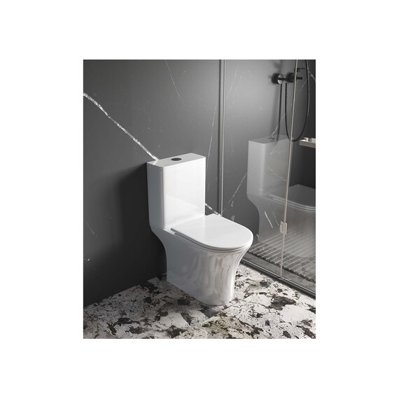 Унитаз-компакт безободковый Aquatek Optima AQ4412-00 с тонкой крышкой микролифт - фото 6