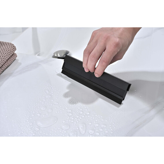 Полка угловая со стеклоочистителем Aquatek AQ4976MB, цвет чёрный матовый - фото 10
