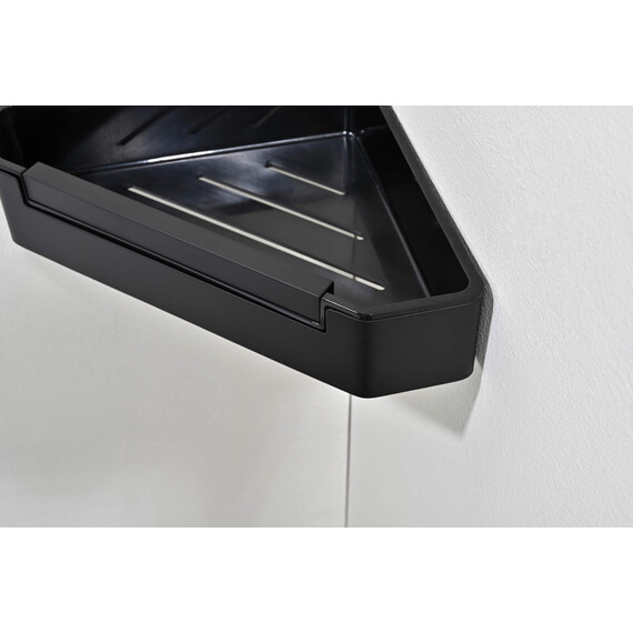 Полка угловая со стеклоочистителем Aquatek AQ4976MB, цвет чёрный матовый - фото 4