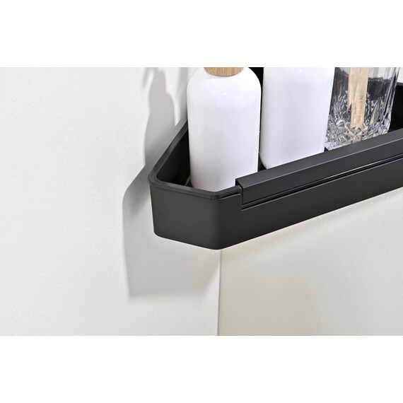 Полка угловая со стеклоочистителем Aquatek AQ4976MB, цвет чёрный матовый - фото 8