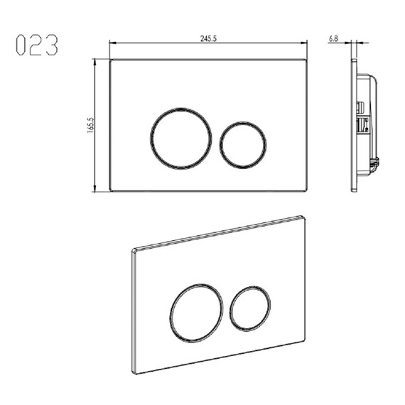 Кнопка смыва Aquatek KDI-0000039, оружейная сталь матовая - фото 3
