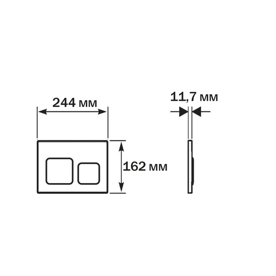 Кнопка смыва Aquatek KDI-0000059, чёрный матовый - фото 3