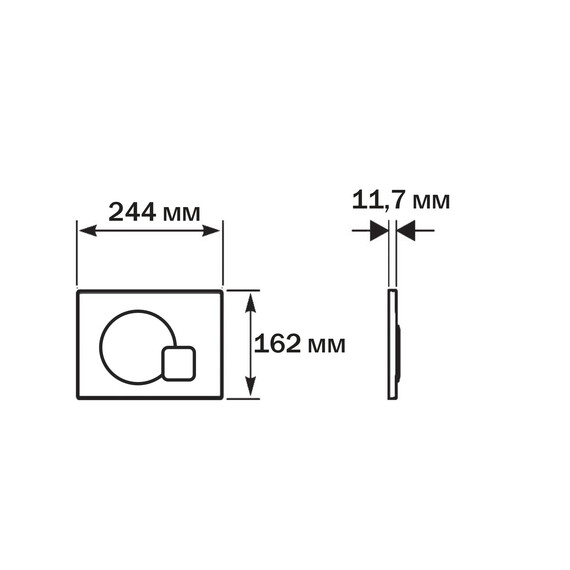 Кнопка смыва Aquatek KDI-0000069, чёрный матовый - фото 3
