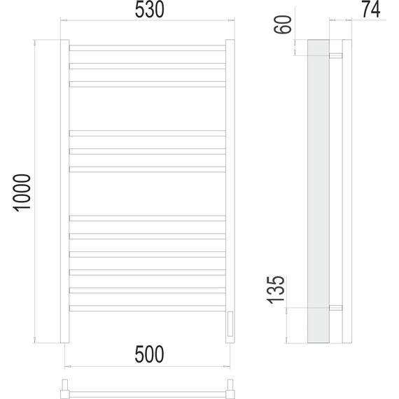 Полотенцесушитель электрический Terminus Сицилия П12 500x1000 мм 4670078526298 - фото 3