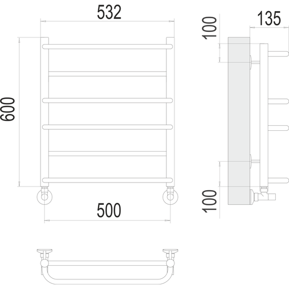 Полотенцесушитель водяной Terminus Евромикс П6 500x600 мм 4670078530141 - фото 3