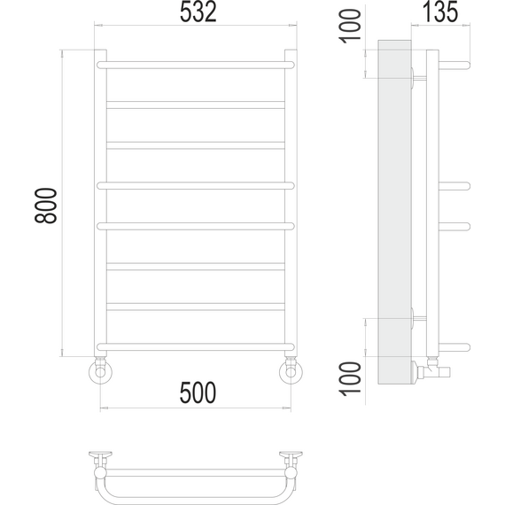 Полотенцесушитель водяной Terminus Евромикс П8 500x800 мм 4670078530165 - фото 3
