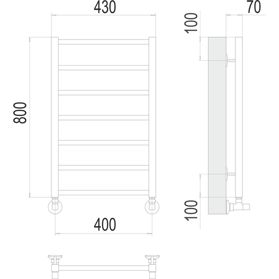 Полотенцесушитель водяной Terminus Контур П7 400x800 мм 4670078529640 - фото 3