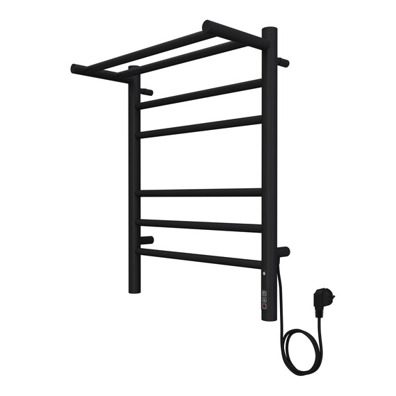 Полотенцесушитель электрический Terminus Аврора с полкой П6 450x600 мм 4670078556912, чёрный матовый - фото 