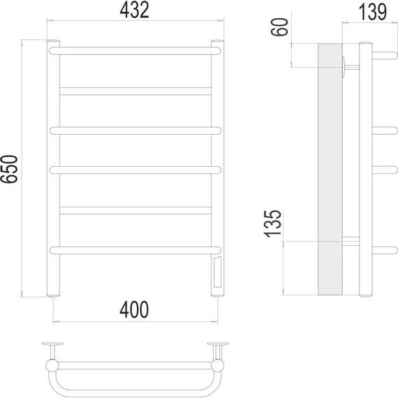 Полотенцесушитель электрический Terminus Евромикс П6 400x650 мм 4670078531261 - фото 3
