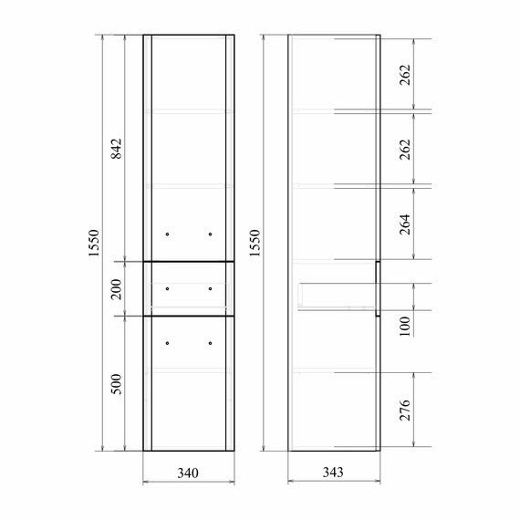 Пенал подвесной Mirsant Fuji 35 см R, белый - фото 5