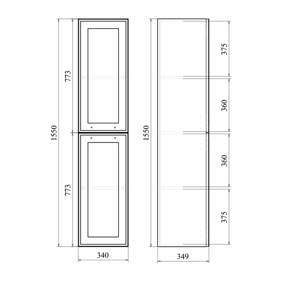 Пенал подвесной Mirsant Адель 35 см (универсальный) белый - фото 6