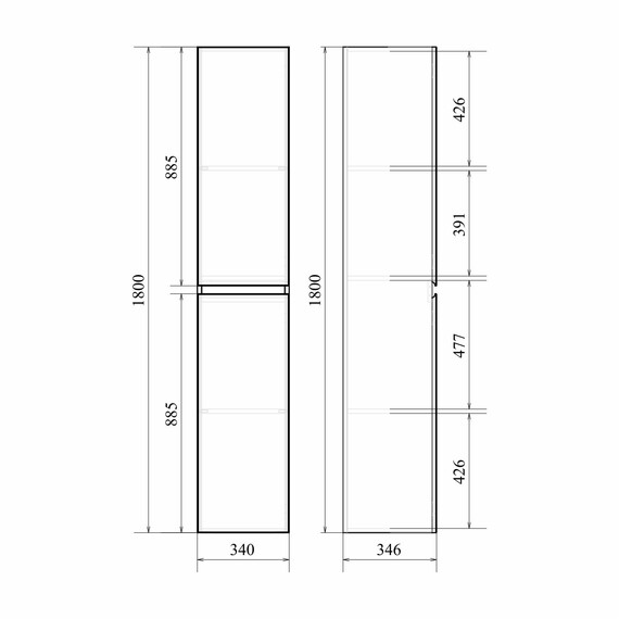 Пенал напольный Mirsant Next 35 см (универсальный) белый - фото 4