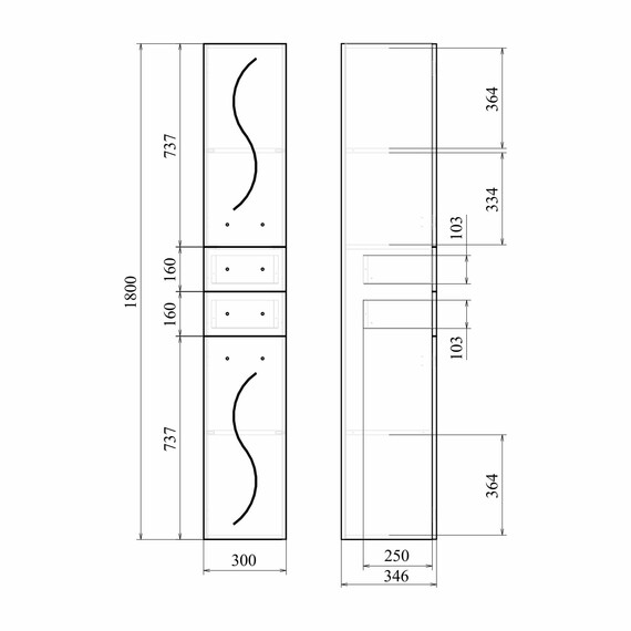 Пенал напольный Mirsant Сандра 30 см (универсальный) белый - фото 4