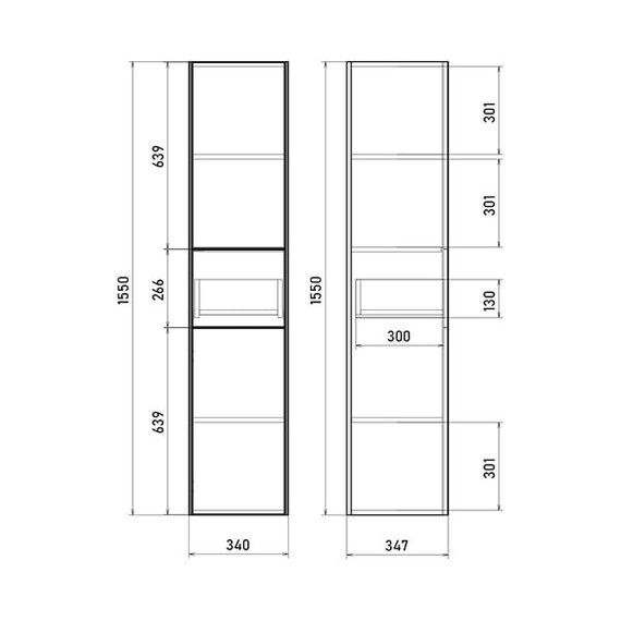 Пенал подвесной Mirsant Ultra 35 см (универсальный) белый матовый - фото 5