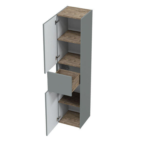 Пенал подвесной Mirsant Ultra 35 см (универсальный) серый матовый - фото 3