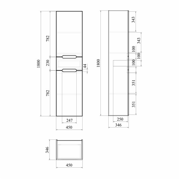 Пенал напольный Mirsant Soho 45 см (универсальный) белый - фото 3