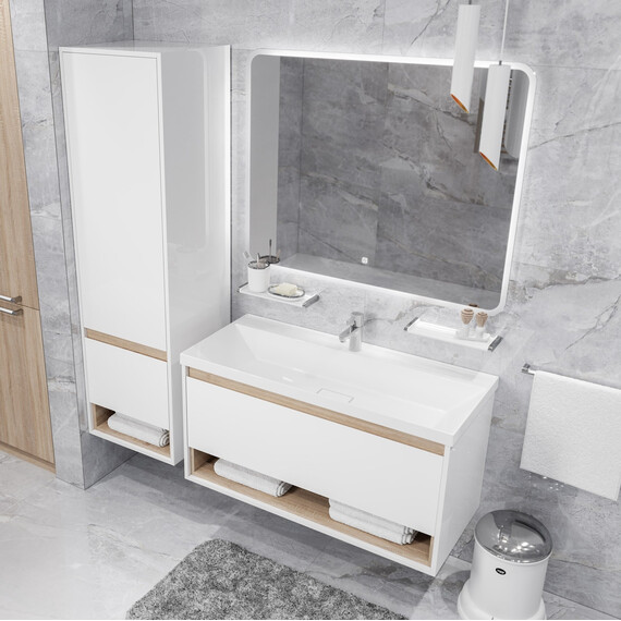 Пенал подвесной Mirsant Scandy 45 см (универсальный) белый - фото 6