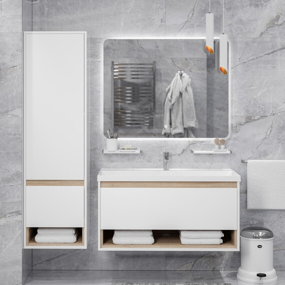 Пенал подвесной Mirsant Scandy 45 см (универсальный) белый - фото 4