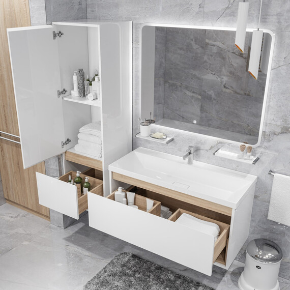 Пенал подвесной Mirsant Scandy 45 см (универсальный) белый - фото 5