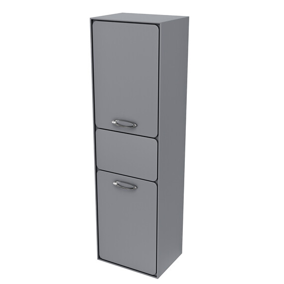 Пенал подвесной Mirsant Viva 45 см (универсальный), серый матовый - фото 