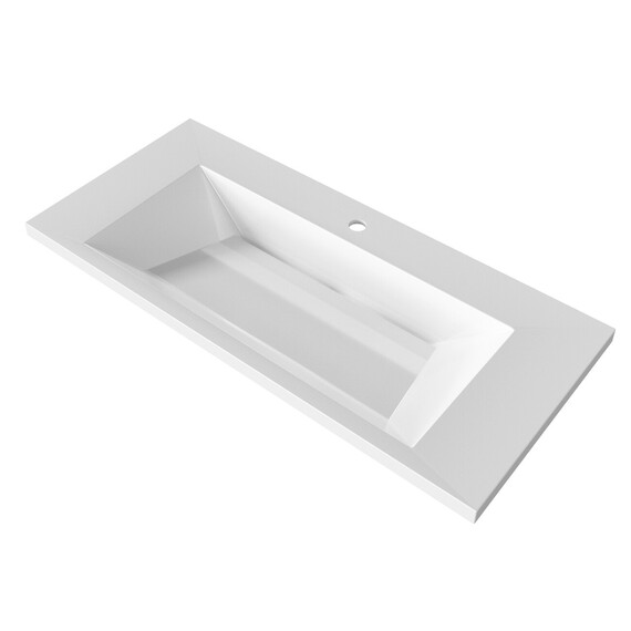 Тумба подвесная с раковиной Grossman Блисс 100 см 1010049, бежевый матовый - фото 2