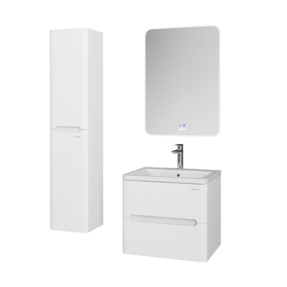 Тумба подвесная с раковиной Grossman Адель 60 см 106038, белый глянец - фото 5