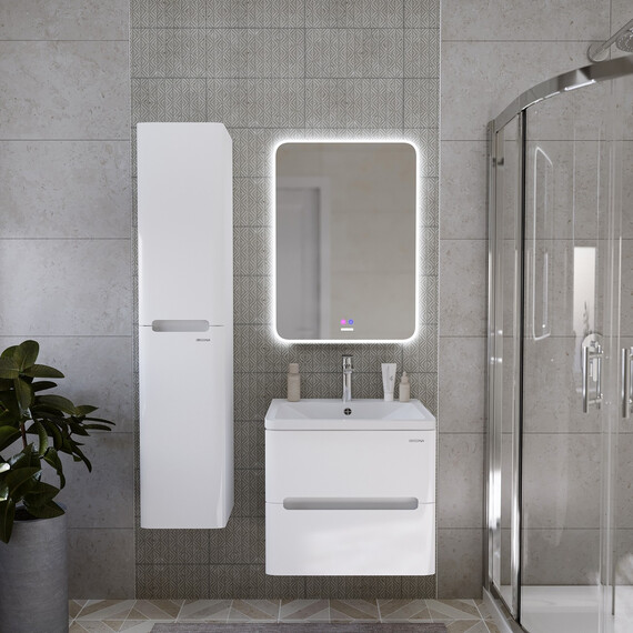 Тумба подвесная с раковиной Grossman Адель 60 см 106038, белый глянец - фото 6