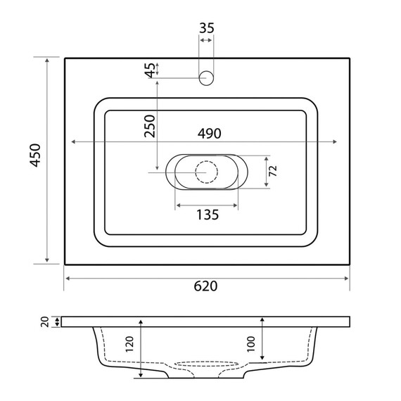 Тумба напольная с раковиной Grossman Неро 65 см 106504, альпийский дуб - фото 9