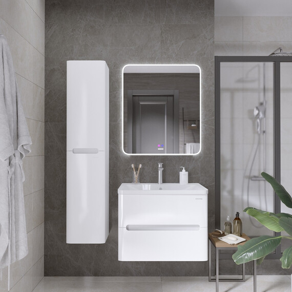 Тумба подвесная с раковиной Grossman Адель 70 см 107017, белый глянец - фото 6