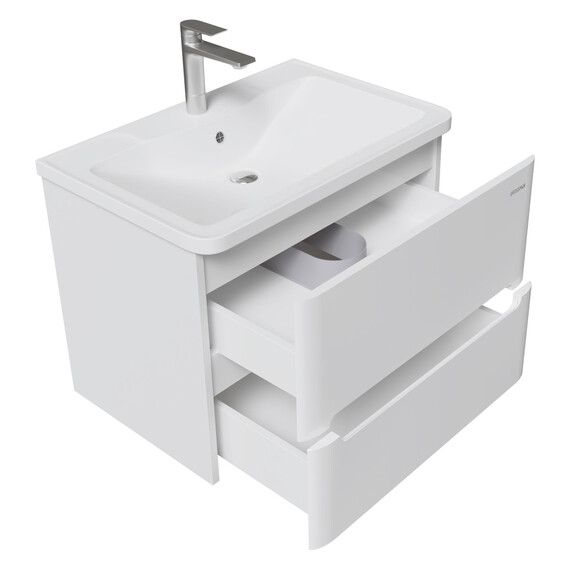 Тумба подвесная с раковиной Grossman Адель 70 см 107017, белый глянец - фото 3