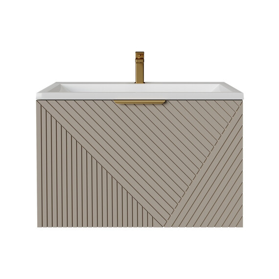 Тумба подвесная с раковиной Grossman Блисс 70 см 107051, бежевый матовый - фото 4