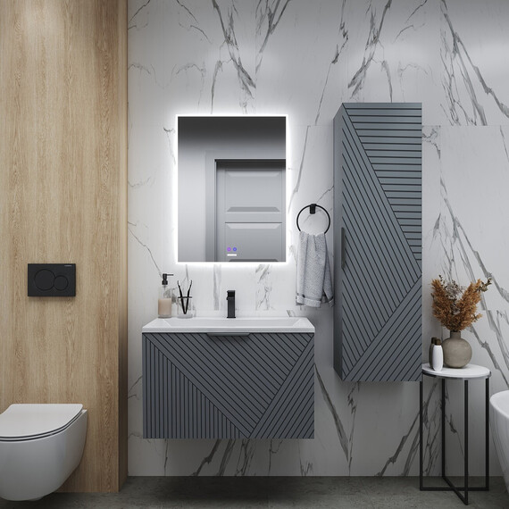 Тумба подвесная с раковиной Grossman Блисс 70 см 107053, графит матовый - фото 7