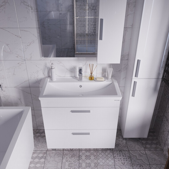 Тумба напольная с раковиной Grossman Нео 80 см 108019, белый - фото 6