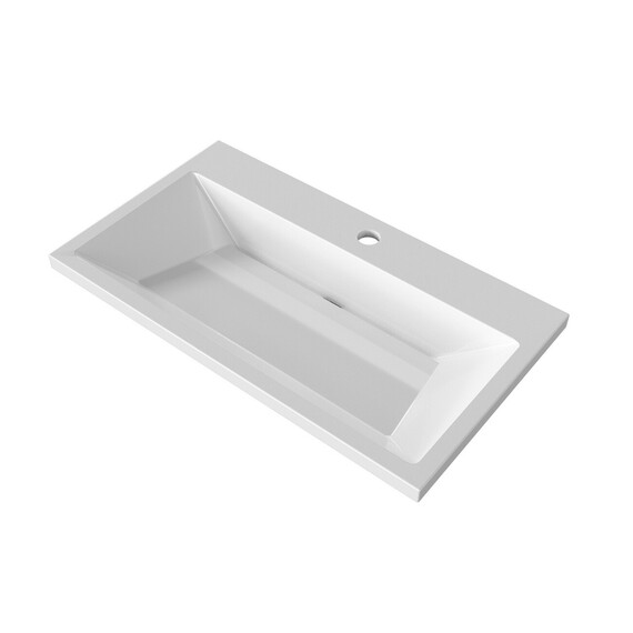 Тумба подвесная с раковиной Grossman Блисс 80 см 108046, белый матовый - фото 2