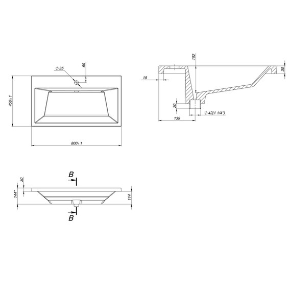 Тумба подвесная с раковиной Grossman Блисс 80 см 108047, бежевый матовый - фото 9