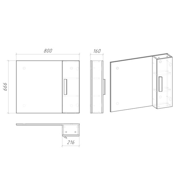 Зеркало-шкаф Grossman Нео 80 см  208024 - фото 4